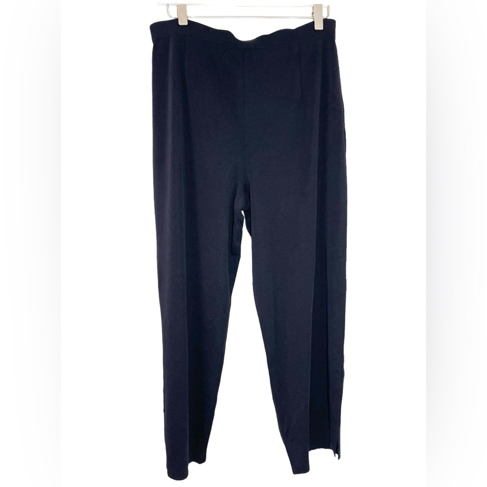 Misook Pants Acrylic Black Knit Wide Leg Pants - Picture 2 of 6